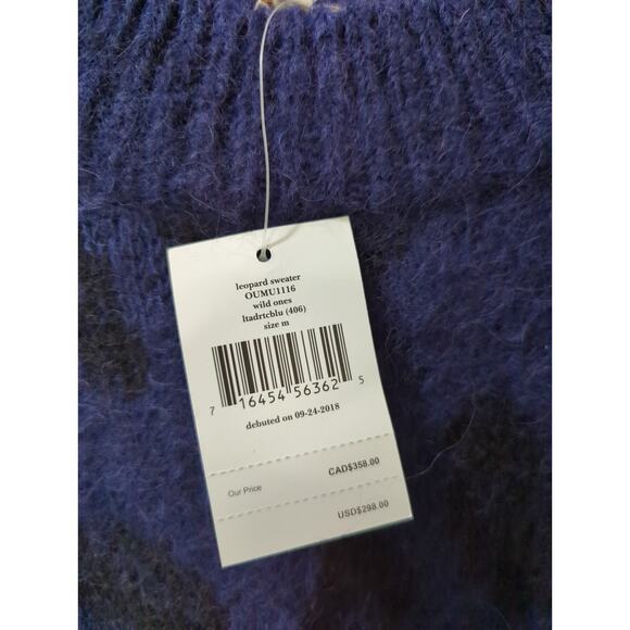 Kate Spade Blue Animal Print Alpaca Sweater NWT - Picture 5 of 7